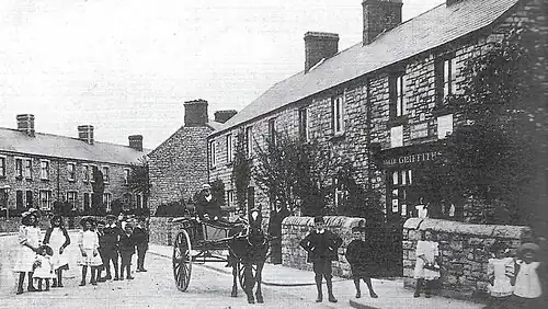 A 1908 postcard of Llandough Post Office on Lewis Road