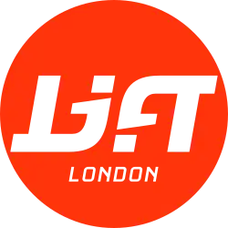 "Lift", half-turn ambigram logo.