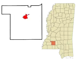 Location of Brookhaven, Mississippi