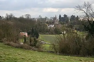 View of the church from the Greensand Way