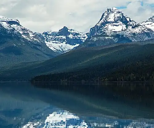 Little Matterhorn and Edwards Mountain from Lake McDonald