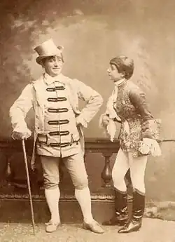 Nellie Farren as Jack (with David James as Blueskin) in Little Jack Sheppard