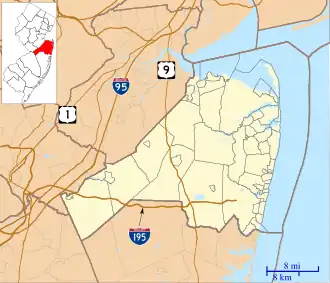 Sandy Hook Proving Ground is located in Monmouth County, New Jersey