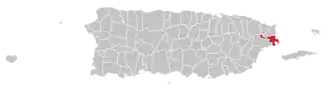 Map of Puerto Rico highlighting Ceiba Municipality
