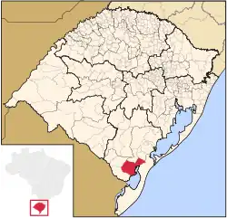 Location in Rio Grande do Sul state