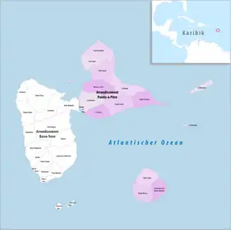Location within the region Guadeloupe