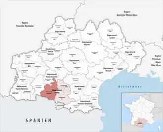 Location within the region Occitanie