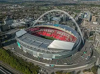 The new Wembley Stadium in London: one of the most controversial projects that Foster + Partners have been involved in.[52]