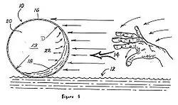 Water Bag being thrown by a player - Low profile skip pattern.