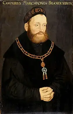Portrait of Margrave Kasimir of Brandenburg-Kulmbach, workshop of Lucas Cranach the Elder