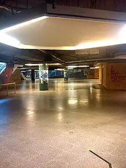 The underground passageway shortly before its closure