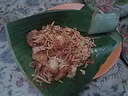 Mie pecel with badak (veggies fritter) in Semarang