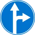 Go straight or turn right