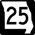 Route 25 marker