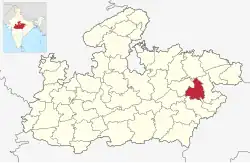 Location of Umaria district in Madhya Pradesh