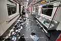 Train interior after the police attack