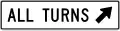 R3-24 All turns (diagonal right arrow) (used at jug handles)