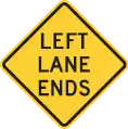 W9-1L Lane lane ends