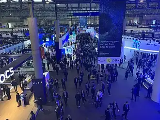 Stands and crowd during MWC Barcelona 2019