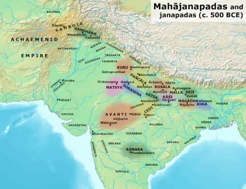 Aṅga and other Mahajanapadas in the Post Vedic period Aṅga is the easternmost, south of Vajji and east of Magadha