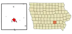 Location of Oskaloosa, Iowa