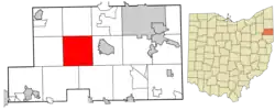 Location of Ellsworth Township in Mahoning County