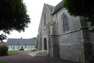 The town hall and church in Le Gault-Saint-Denis