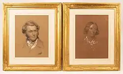 Portraits of Major General James Bucknall Estcourt M.P Caroline Bucknall Estcourt (nee Pole-Carew)