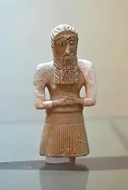 Male Statuette from Khafajah, Iraq. On display at the Iraq Museum. The Lost Treasures from Iraq designates it as "status unknown".[31]