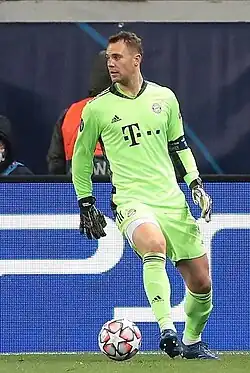 Manuel Neuer during the Champions League match against Lokomotiv Moscow