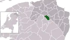 Highlighted position of Haren in a municipal map of Groningen