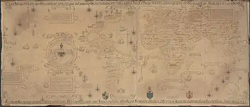 The 1529 Diogo Ribeiro world map, generally considered to represent the Padrón Real used for deciding the Treaty of Zaragoza