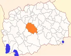 Location of Čaška Municipality