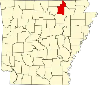 State map highlighting Sharp County