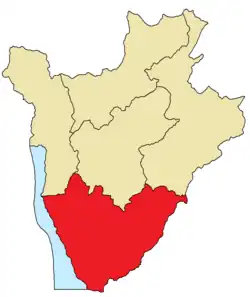 Location of Burunga in Burundi
