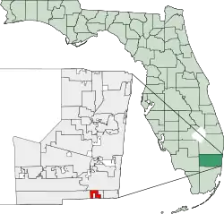 Location of West Park in Broward County, Florida