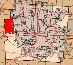 Location of Brown Township in Franklin County.