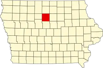 State map highlighting Wright County