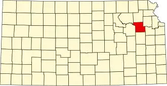 State map highlighting Shawnee County