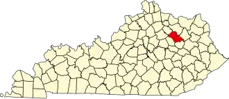 State map highlighting Bath County