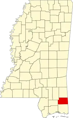 Map of Mississippi highlighting George County