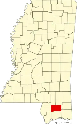 Map of Mississippi highlighting Stone County