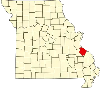 Location of Ste. Genevieve County, Missouri