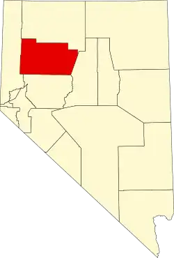 State map highlighting Pershing County