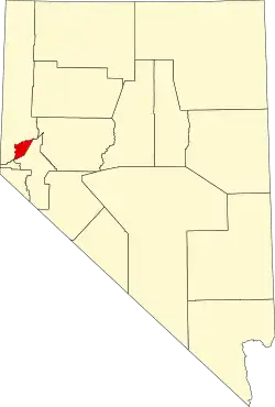 State map highlighting Storey County