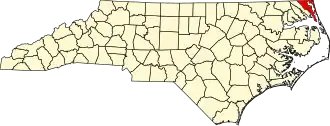 State map highlighting Currituck County