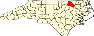 State map highlighting Halifax County