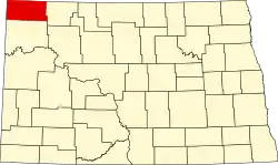 State map highlighting Divide County