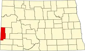 State map highlighting Golden Valley County