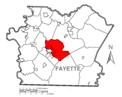 Location of North Union Township in Fayette County